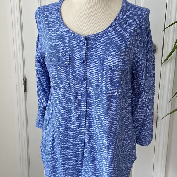 St. John's Bay Tops - Periwinkle 3/4 Sleeve Blouse